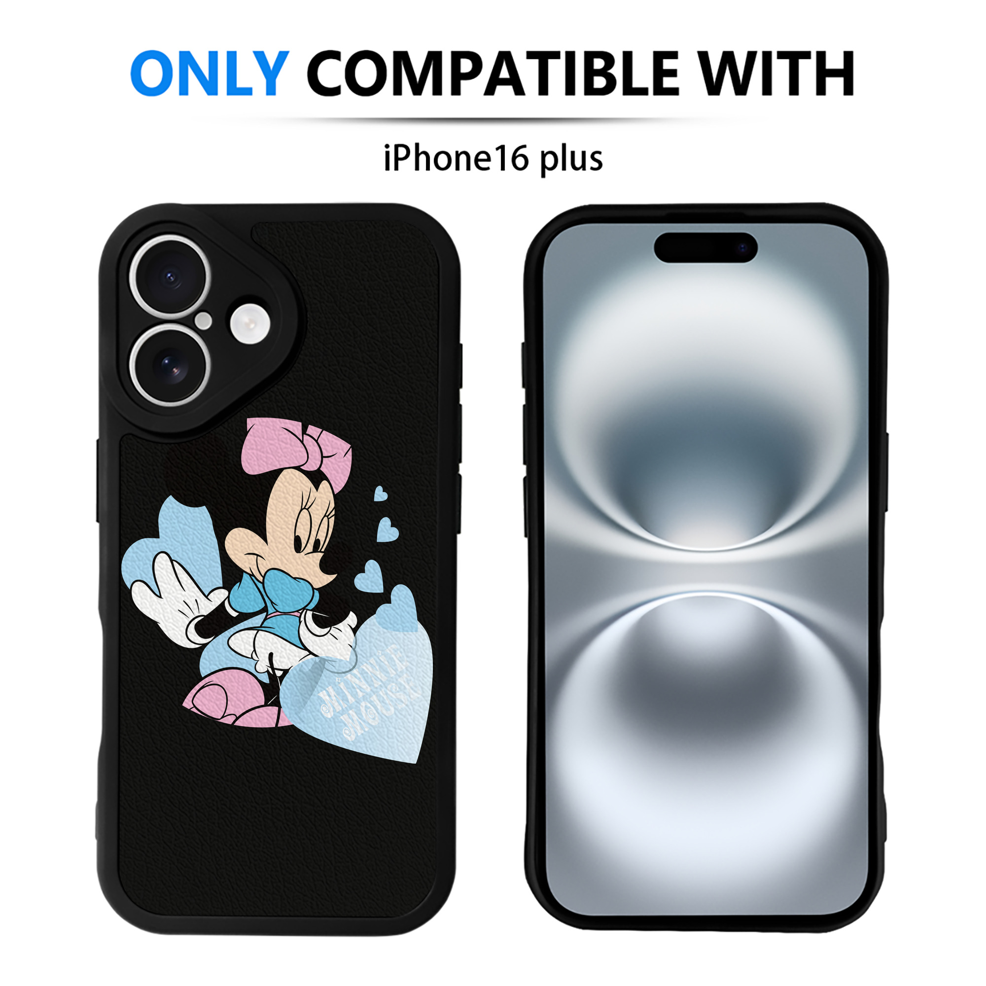 （画像用） ミッキーマウス Mickey Mouse 【iPhone 16シリーズ対応】シリコンスマホケース（レザー調） 材質：シリコン